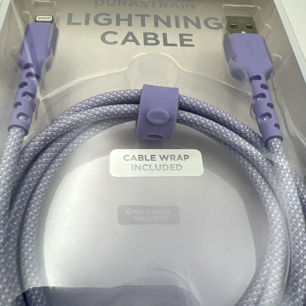 iHome 4ft. iPhone - iPad Fabric Braided Lightning Cable‎ - Purple - Durable